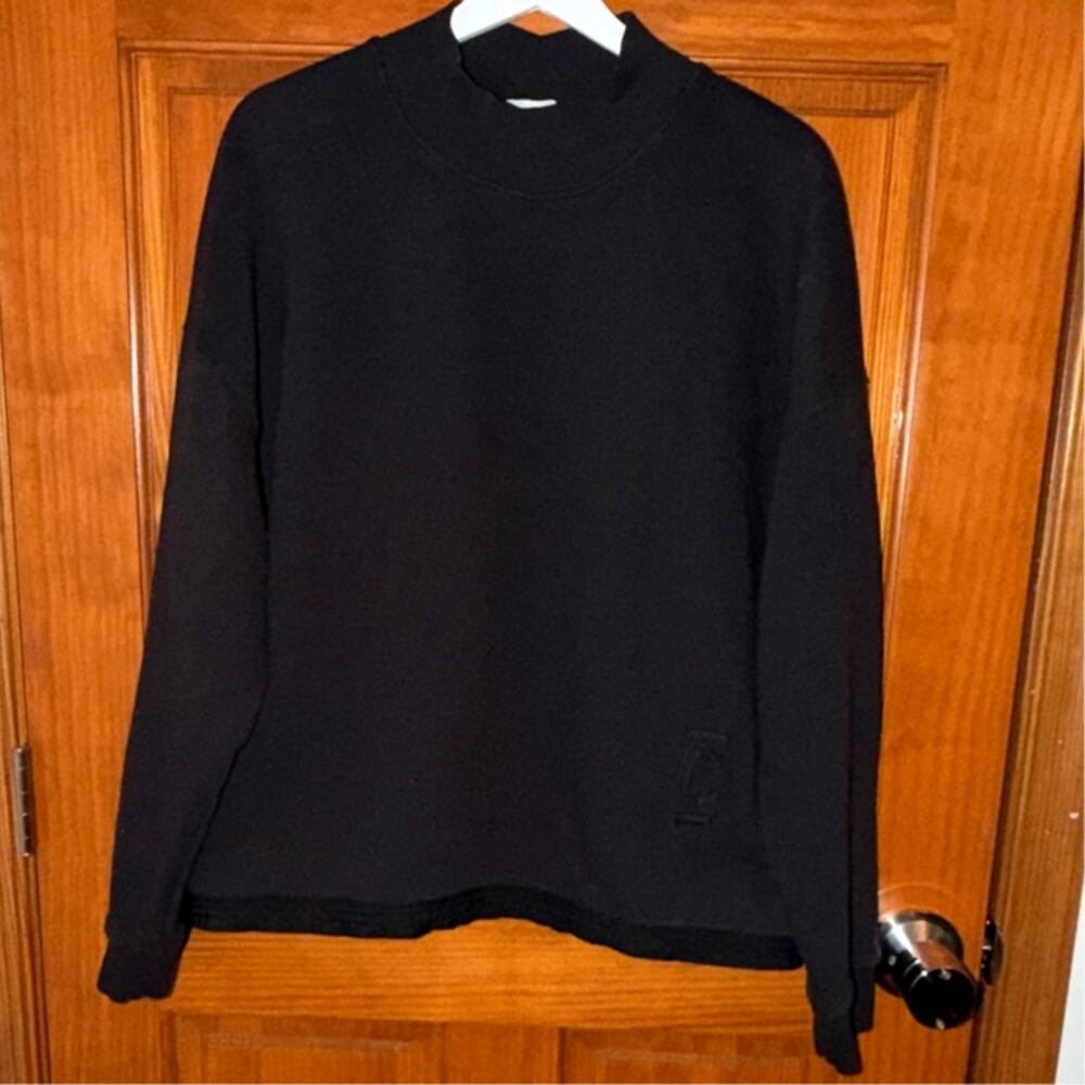 Closed Black Mock Neck Sweatshirt Women's Adjustable Hem Size XL